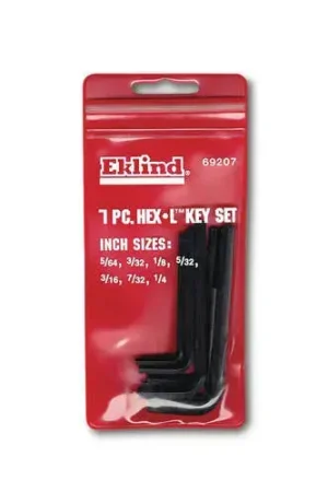 Wright Tool Set of 7 Short Arm Fractional L-Key with Vinyl Pouch, 5/64 in - 1/4 in - WT 9E69207 Same Day Shipping