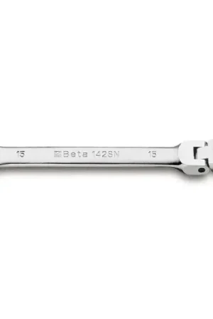 Affordable Beta Tools (Article# 142SN 11) 11 x 11, 15 deg, 12 Point Flex Head, Ratcheting Combination Wrench, Chrome-Plated - BT 1420211