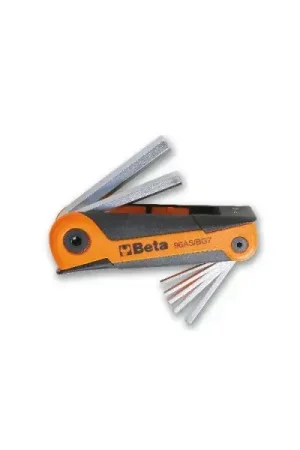 Beta Tools (Article# 96AS/BG7) Set of 7 Fold-Up Offset Hexagon Key, 3/32 - 3/8 - BT 960747 Special Discount
