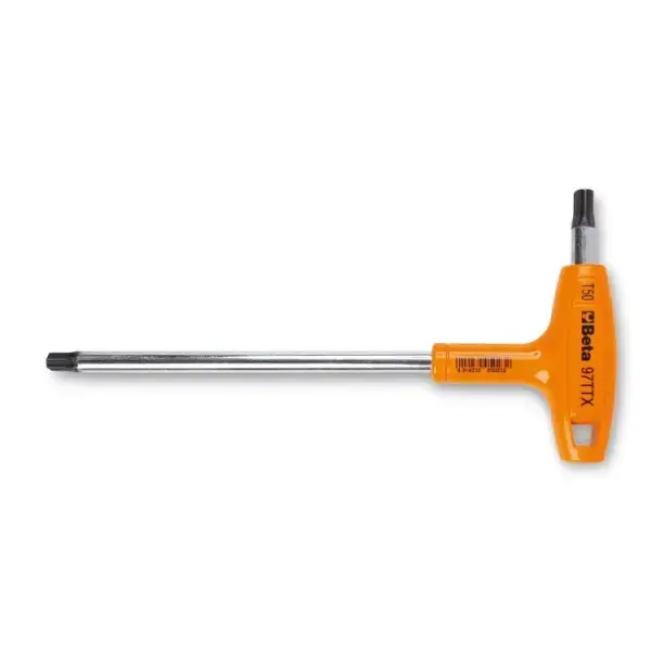 Flash Sale Beta Tools (Article# 97TTX 15) T15 T-Handle Offset Torx Key, Chrome-Plated, Black Phosphate Ends, Hard Plastic Handle - BT 970715