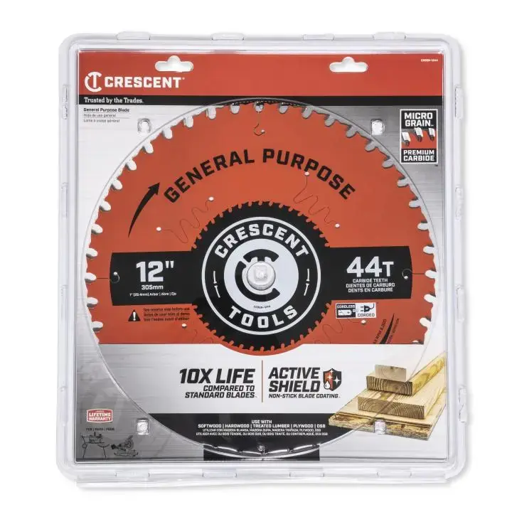 Final Sale CRESCENT General Purpose Circular Saw Blade, 12 in x 44-Tooth - GW CSBGN-1244 Saw Blade