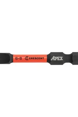 CRESCENT Set of 2 Slotted Vortex Impact Power Bit, 6 - 8 x 2 in - GW CAVB2SL6-8-2 Power Bit Set Trusted Brand