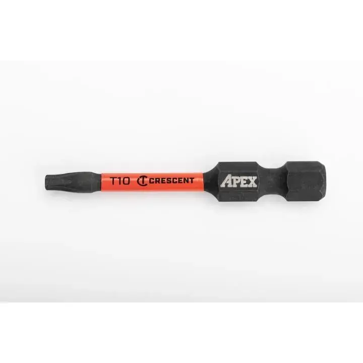 CRESCENT Set of 2 Torx Vortex Impact Power Bit, T10 x 2 in - GW CAVB2T10-2 Power Bit Set Express Delivery